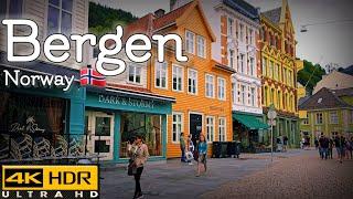 Walk with Me in Bergen in Norway | City Center | 4K HDR | July 2024