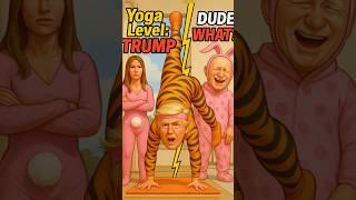 Yoga Gone Wild: ‌When Politics Meets Handstands! #trump #putin #funny