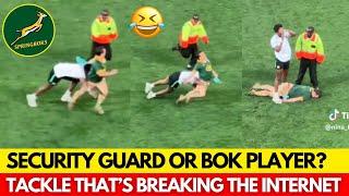 PITCH INVADER PUTS ON A SHOW... UNTIL HE MEETS THE PERFECT SECURITY TACKLE! | SPRINGBOKS NEWS