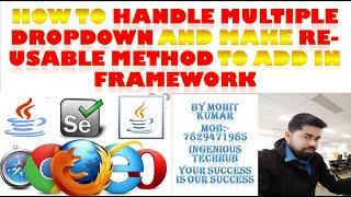 How to handle Multiple Drop Down|How to Create Reusable Method In your Framework