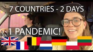 7 COUNTRIES - 2 DAYS. VAN LIFE Europe Road Trip During PANDEMIC! UK-LITHUANIA Vlog #vanlifeeurope