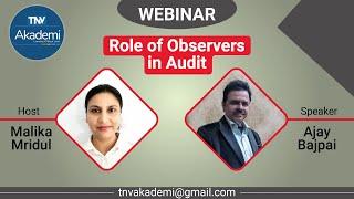 Webinar On Role of Observer in Audit