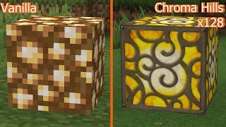 Minecraft Vanilla vs Chroma Hills x128 | Texture Comparison