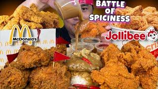 SPICY JOLLIBEE CHICKEN JOY & SPICY MCDO MUKBANG PINOY MUKBANG