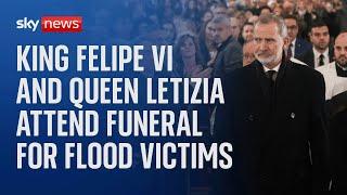 King Felipe and Queen Letizia lead state funeral for victims of the floods in Valencia - In full