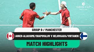 Auger-Aliassime/Shapovalov v Heliovaara/Virtanen | Davis Cup 2024 Finals Group Stage