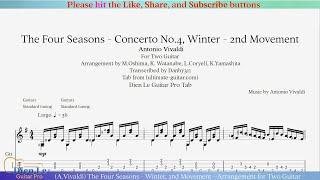 (A.Vivaldi) The Four Seasons - Winter, 2nd Movement - Arrangement for Two Guitar with Tab