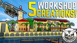 AWESOME HARBOUR TOWN! - 5 Workshop Creations - Stormworks Build and Rescue