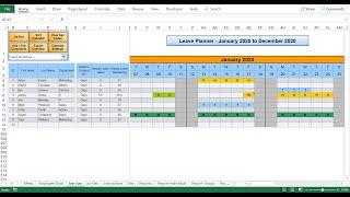 Excel Holiday Planner - a powerful staff leave tracking spreadsheet