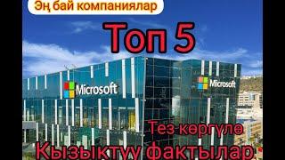 Дуйнодогу эң бай компаниялар топ 5 тез көр!!!