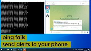 How to send messages to your phone when a ping fails