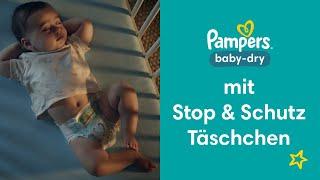 Pampers Baby-Dry für bis zu 100 % Auslaufschutz die ganze Nacht