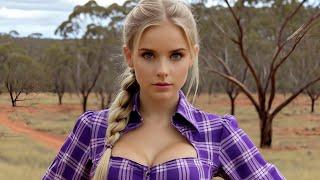 4K AI Art Lookbook Model video | Cute Classmate | Australian Outback Stations and Red Earth