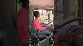 Nigerian Teenager, Omolade Gold Shows Off Her Truck Driving Skills