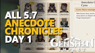 All Anecdote Chronicles 5.7 DAY 1 Genshin Impact
