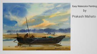 How to Paint a Boat in Watercolour by Prakash Mahato