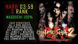 ONIMUSHA 2: SAMURAI'S DESTINY REMASTER - Hard S Rank 100% 03:59 - Easy Guide ALL Collectibles
