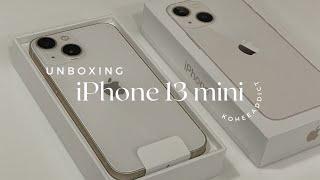 unboxing iPhone 13 mini in 2022 +  accessories | (not that aesthetic) | Starlight