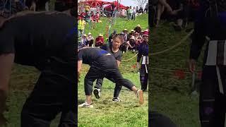 Strong girl vs chubby boy freestyle mixed wrestling match fight kushti