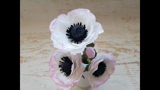 Анемоны из гофрированной бумаги DIY Mellas // Anemones of  paper