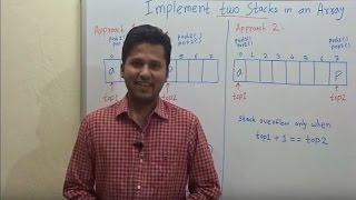 Implement two stacks in one array (Algorithm)