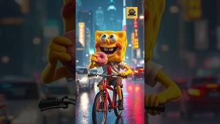 SpongeBob Team Riding Bycycle  I SpongeBob Squarepants #shorts #spongebob #trending