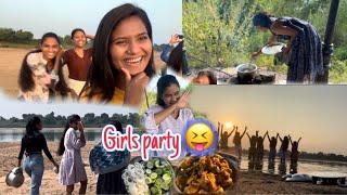 Girls party in river ️ @Mnii-gavthi-vlog  #vlog