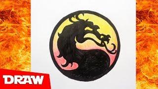 How to draw MORTAL KOMBAT Logo, Как нарисовать логотип Мортал Комбат