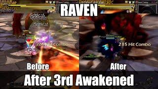 Comparison of Raven before and after 3rd Awakened with same stat STG F18