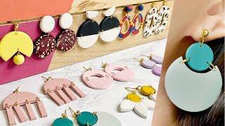 10 Polymer Clay Earrings Using Circle Cutter | Trendy Statement Earrings