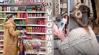 VLOGMAS DAY 3 | food shop & full hair care routine