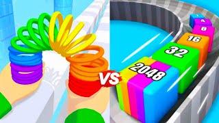 Toy Spring vs Tube Jelly Slide - All Level (NOOB vs PRO vs HACKER) New Update