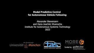 Model Predictive Control for Autonomous Vehicle Following