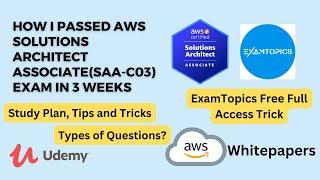 How I passed AWS Certified Solutions Architect Associate(SAA-C03) Exam in 3 Weeks | #aws