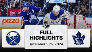 NHL Highlights | Sabres vs. Maple Leafs | December 15, 2024