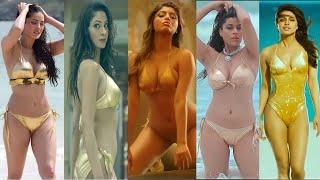 Bollywood Actress bikini hot compilation |Indian actress hot golden bikini | Bikini Feast part 4