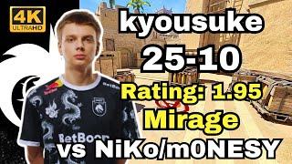 kyousuke (25-10) vs NiKo/m0NESY (mirage) | Sep 28, 2024 #cs2 #pov