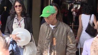 EXCLUSIVE : Pharrell Williams coming out of his hotel in Paris