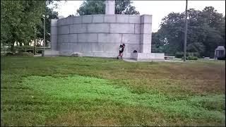 Drug addicts use Back Bay Fens park' bleachers, Memorial and bushes as a motel, toilet and dumpster.