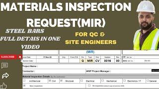 How To Submit Materials Inspection Request MIR| Important Documents For MIR.