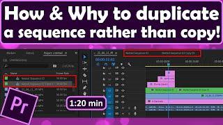 How to duplicate a sequence in Premiere Pro