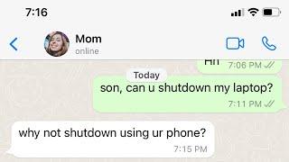 When your mom ask shutdown her laptop in 57 second