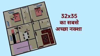 32x35 house plan with 3d elevation II 32x35 ghar ka naksha II 32x35 home design