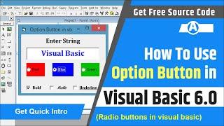 How to use option button in visual basic 6.0 | Radio button in visual basic