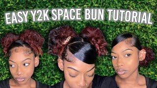 3 EASY CUTE Y2K VIBES SPACE BUN HAIRSTYLES | Natural Hair 3b/3c | Cashliani