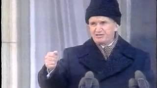 Ceaușescu's fall. Revolution in Romania 22/12/89. BBC's Newsnight follows fast-moving events.