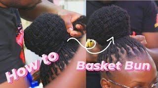 Easy way / How to Style a 2 by 2  Basket Weave Braid Updo on Dreads