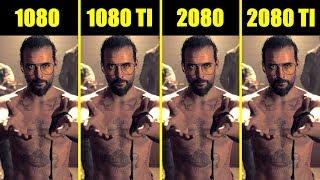 Far Cry 5 RTX 2080 TI Vs RTX 2080 Vs GTX 1080 TI Vs GTX 1080 8700K 4K Frame Rate Comparison