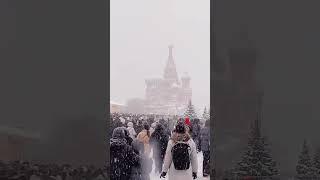 Snowy atmosphere in Moscow.