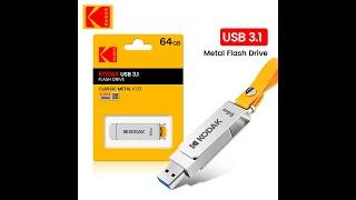 Pen Drive Kodak K133 Flexível Metálico USB 3.1